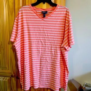 Polo Ralph Lauren peach and white striped short sleeve t-shirt 2XL